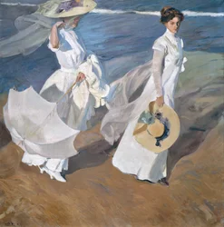 Passeggiando lungo la riva del mare